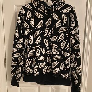 Nike Black and White Logo Hoodie
